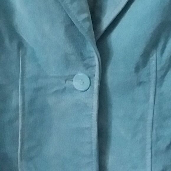Suede Relativity Blazer Women's Jacket Sky Blue Fitted One Closure Y2K Fitted M - Picture 5 of 13